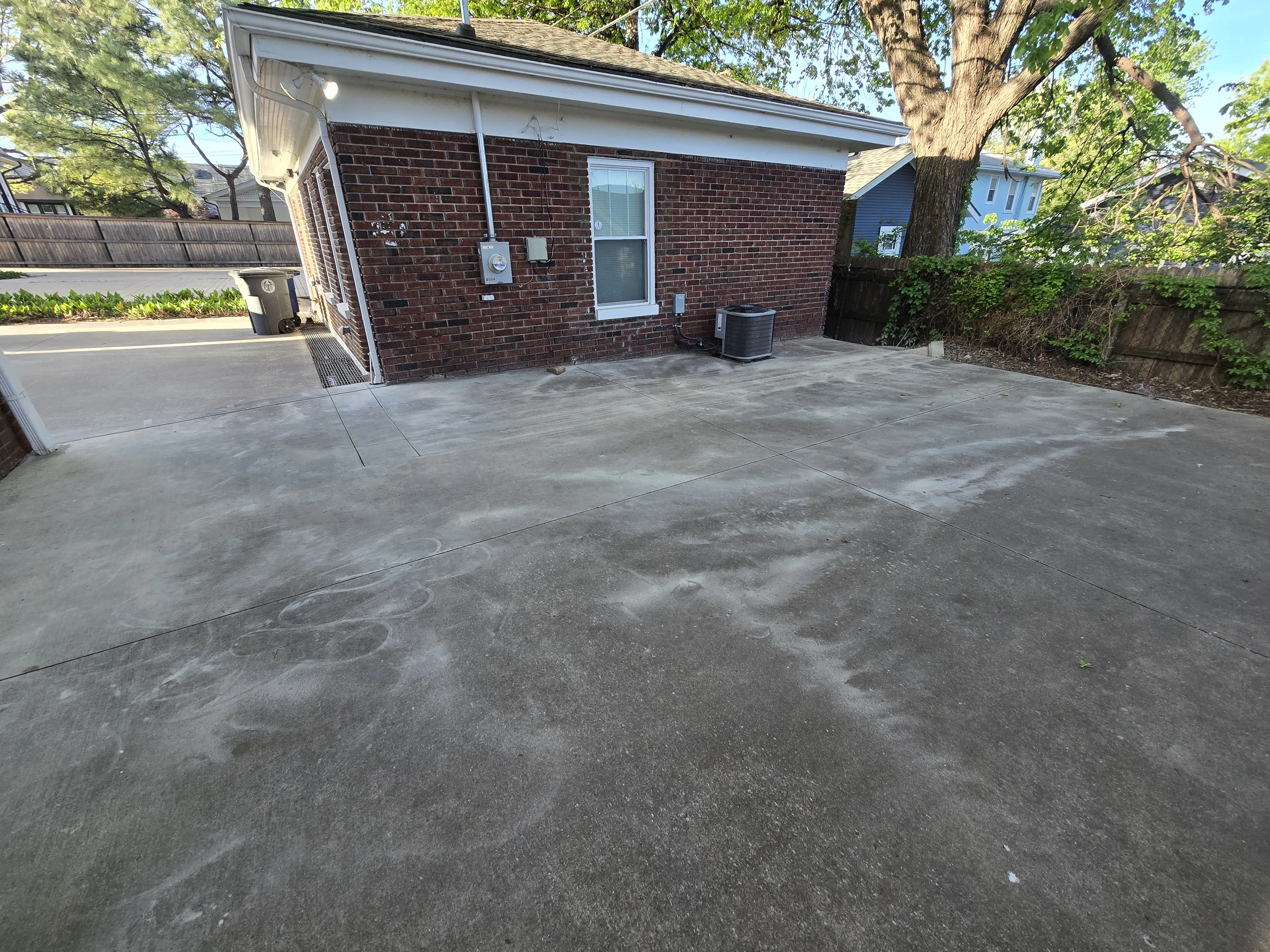 Before slab demolition for drainage correction work on Cherry Street in Tulsa